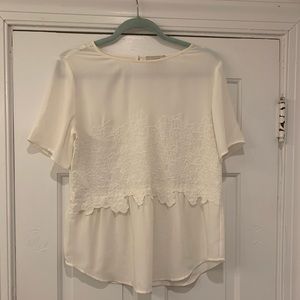 Loft Outlet Embroidered Peplum Blouse